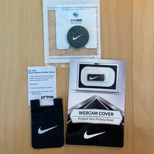 Nike black tech accessory kit - pop socket, phone pocket, webcam cover